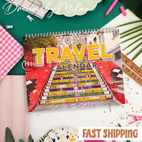 Discover Traveling 2026 Calendar, Traveling Monthly Wall Calendar, 2026 Traveling Calendar