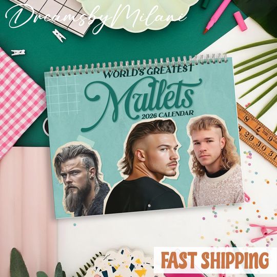 Discover Mullet Hair 2026 Calendar, Mullet Hair Monthly Wall Calendar, 2026 Mullet Hair Calendar