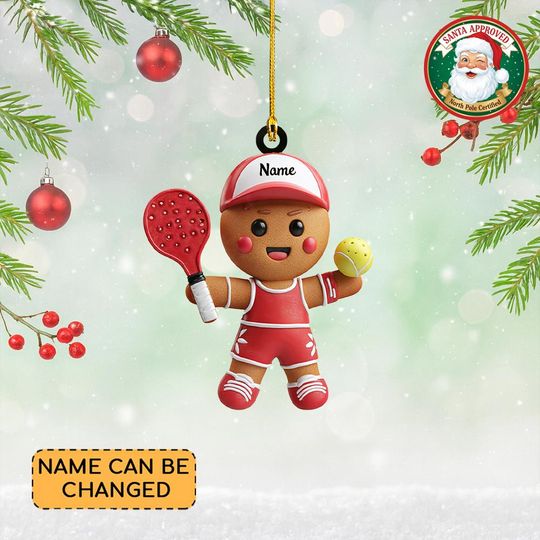 Discover Personalized Pickleball Gingerbread Ornament, Pickleball Ornament, Baking Ornament Gift, Xmas Holiday Gingerbread Ornament Decor