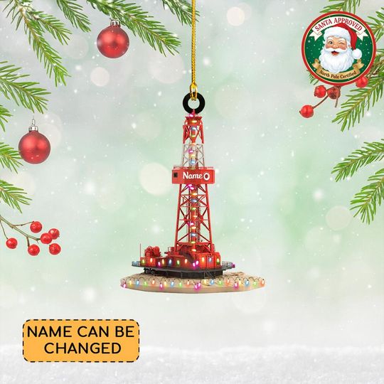 Discover Personalized Drilling Rig Christmas Ornament, Drilling Rig Down-the-hole Drill Machine Ornament Decor, Contractor Ornament Gift
