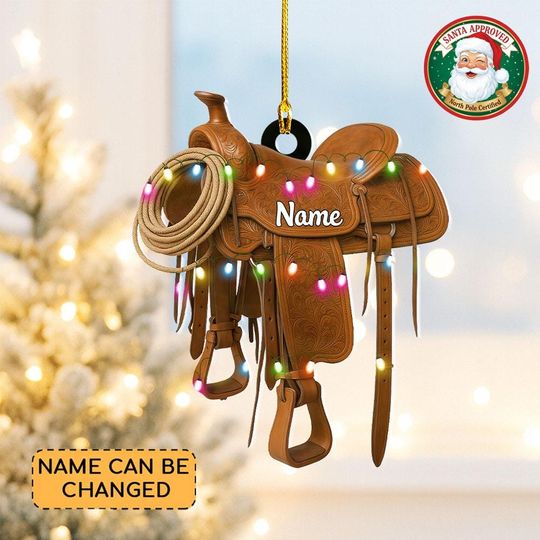 Discover Personalized Horse Saddle Christmas Ornament, Western Saddle Ornament, Equestrian Ornament, Gifts for Cowboy, Horseback Riding