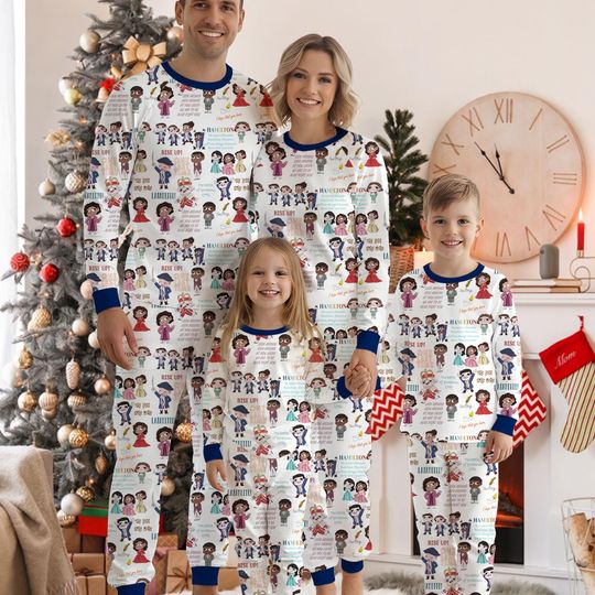 Discover Hamilton Musical Family Pajamas Set, Broadway Musical Pj Set, Rise Up Pyjamas, Alexander Hamilton, Cozy Sleepwear