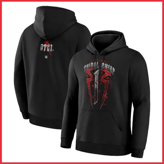 Roman Reigns OTC1 Tribal Chief Hoodie Black Reprint Gildan.