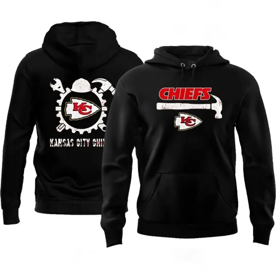 Kansas City Chiefs X Happy Labor Day 2025 Logo Double-Sided Hoodie