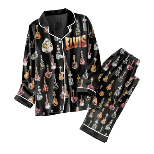 Discover Elvis Presley Button Down Pajamas Set   VANDH 2686