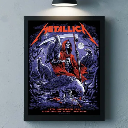 Discover Metallica M72 Sydney Australia 2025 Venue Poster At Accor Stadium On 15 November