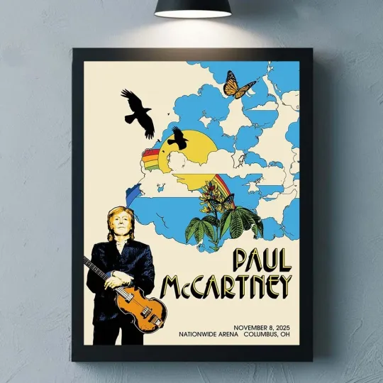 P mccartney Columbus Ohio 2025 Got Back Tour Event Poster At Nationwide Arena