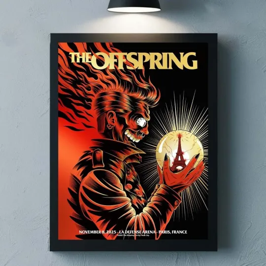 Discover The Offspring Paris France 2025 Event Poster At La Defense Arena On November 8