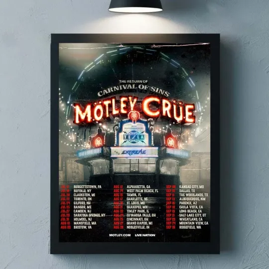 Discover Motley Crue The Return Of Carnival Of Sins 2026 North American Tour Date Poster