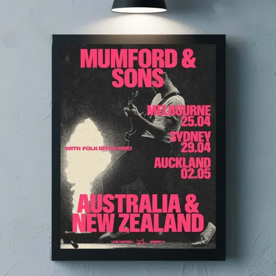 Mumford And Sons Australia And New Zealand 2026 Tour In Melbourne Sydney Poster
