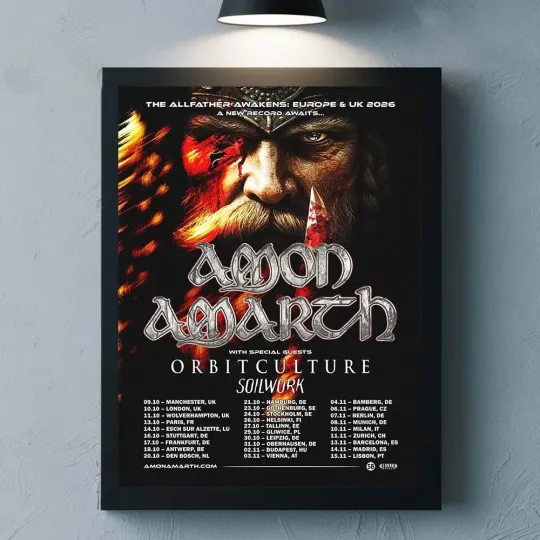 Amon Amarth The Allfather Awakens Europe And UK 2026 Tour Poster