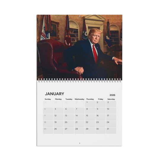 Discover Donald Trump 2026 Calendar | 2026 Photo Wall Calendar | Trump Merch | Trump Shirt | Republican Gifts | MAGA Calendar 2026 | US President