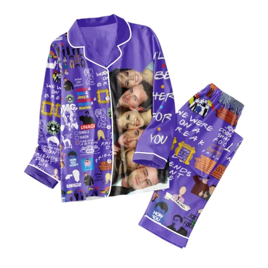 Discover Friends Button Down Pajamas Set