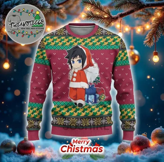 Discover demon Giyu Noel Best Gifts For Fans Anime Christmas Ugly Sweater