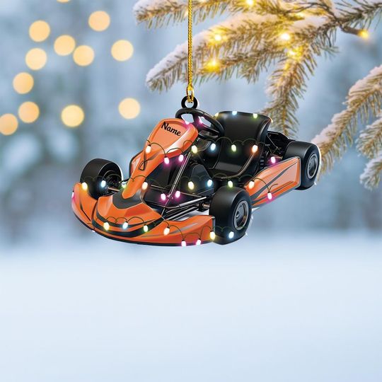 Discover Personalized Go-kart Racing Christmas Ornament, Go Kart Ornament, Racing Fans Ornament, Racer Ornament Gift, Car Driver Ornament