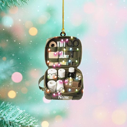 Discover Personalized First Aid Bag Christmas Ornament Medical Bag Ornament Emergency Bag Ornament EMT EMS Nurse Ornament Paramedic Gift