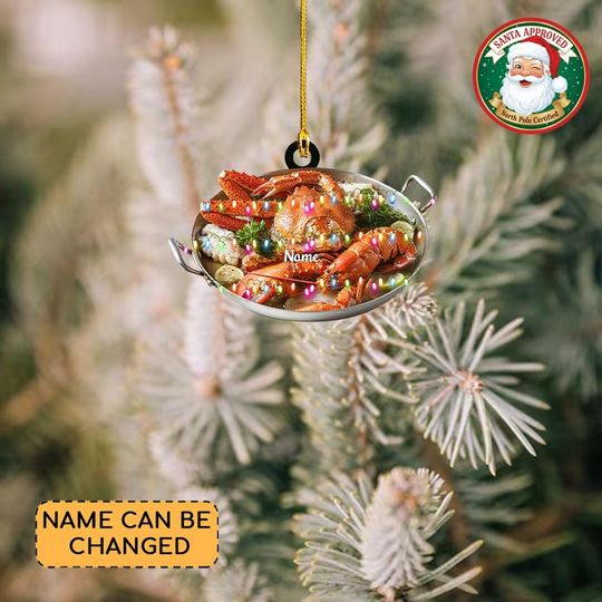 Discover Personalized Lobster and King Crab Christmas Ornament, Cuisine Ornament, Cooking Ornament Gift, Food Ornament, Kitchen Restaurant