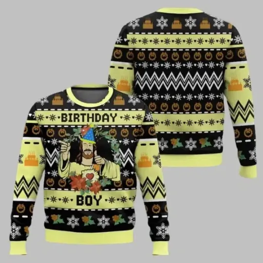 Jesus Birthday Boy Ugly Christmas Sweater