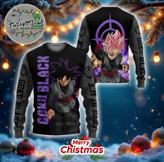 Goku Black Rose Hoodie Dragon Z Ugly Christmast Sweater