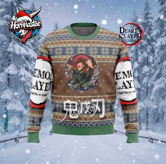 Discover demon tanjiror Ugly Christmas Sweater