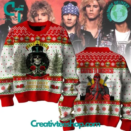 Guns And Roses X Deadpool Ugly Christmas Sweater