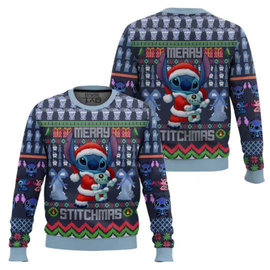 Discover Merry Xmas Stitch Santa Ugly Sweater