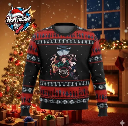 Discover demon Kimetsu no Yaiba Poster Ugly Christmas Sweater