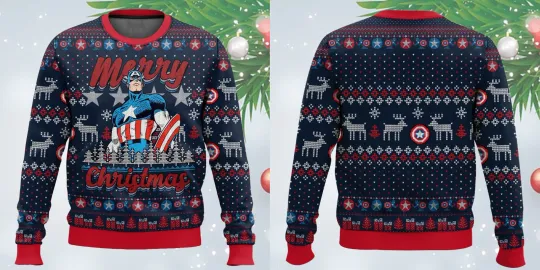 Discover Captain American Christmas Ugly Sweater