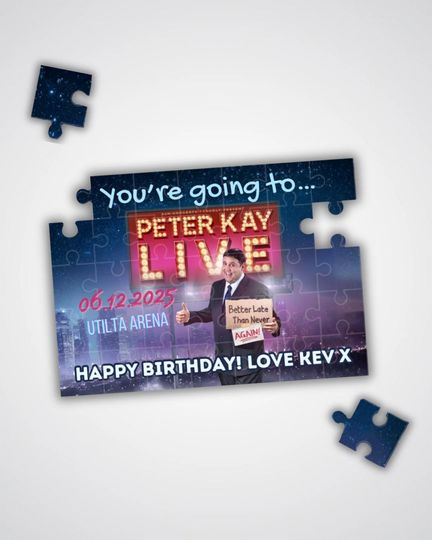 Discover Peter Kay Live Ticket Surprise Gift - Puzzle Reveal