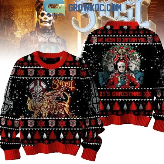 Discover Gh0St We Wish To Inform You Its Christmas Ugly Sweater