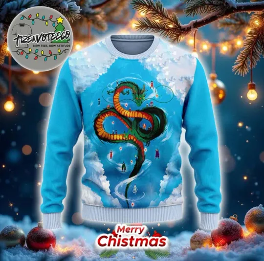 Dragon Z Majestic Dragon Shenron Ugly Christmas Sweater