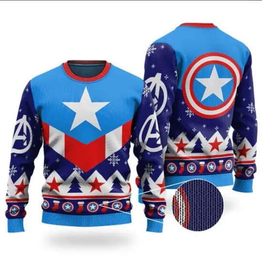 Dope Captain America Ugly Christmas Sweater