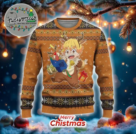 Discover demon Zennitsu Gifts For Fans Anime Christmas Ugly Sweater
