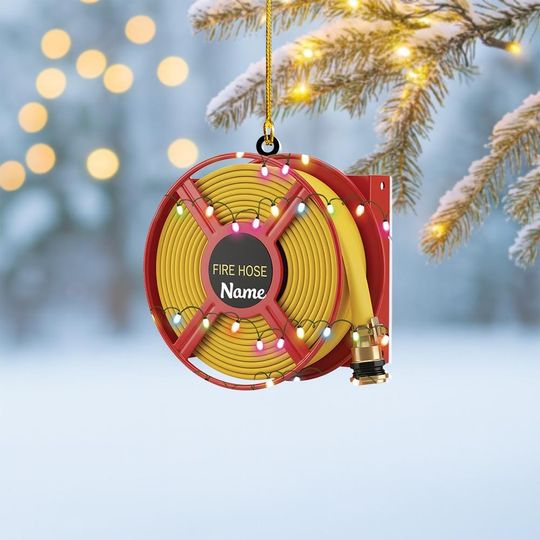 Discover Personalized Fire Hose Cabinet Christmas Ornament, Fire Hose Ornament, Firefighter Ornament, Fireman Gift, Fire Department Decor Thdso-1964