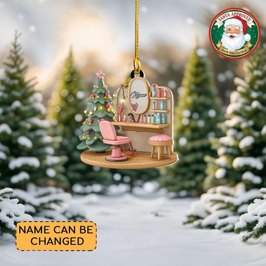 Discover Personalized Hair Salon Christmas Ornament, Hairstylist Ornament, Hairdresser Ornament Gift, Hair Hustler Lovers Ornament Decor