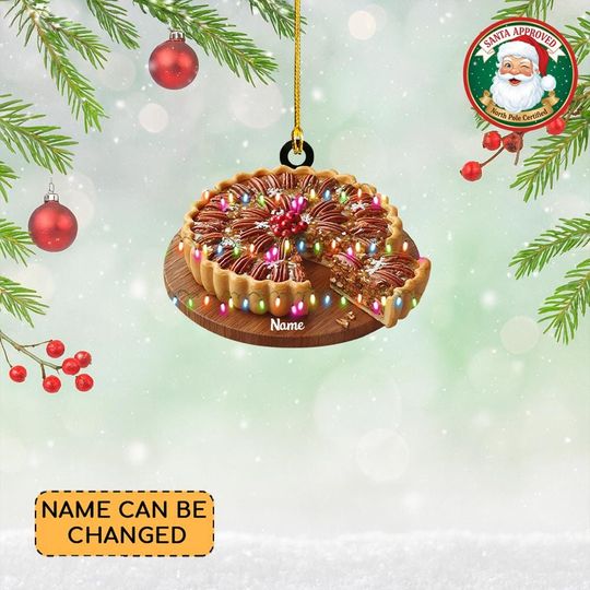 Discover Personalized Pecan Pie Cake Christmas Ornament, Pecan Pie Ornament, Pecan Pie Cake Ornament Decor, Food Xmas Ornament Gift