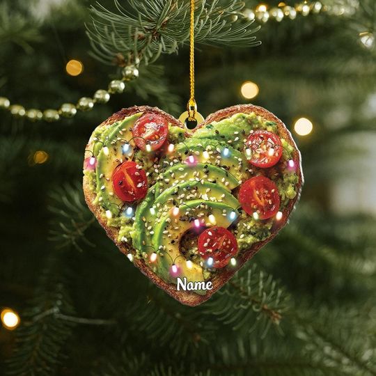 Discover Personalized Avocado Toast Christmas Ornament, Avocado Toast Ornament, Avocado Toast Cake Ornament Decor, Food Xmas Ornament Gift