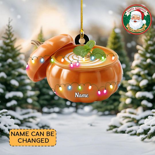 Discover Personalized Pumpkin Soup Christmas Ornament, Pumpkin Soup Ornament, Soup Ornament Decor, Food Xmas Ornament Gift