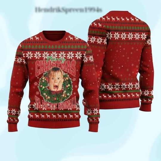 Discover Vintage Home Alone Christmas Sweater, Funny McCallister Ugly Christmas Sweater, Christmas Movie Sweater