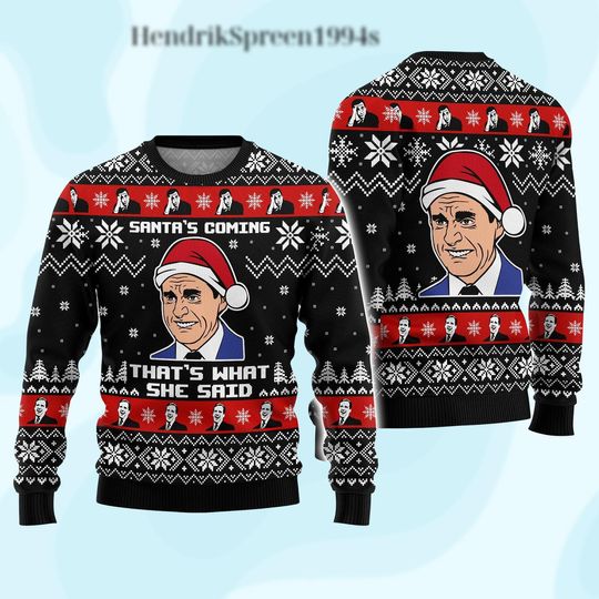 Discover The Office Ugly Christmas Sweater, Michael Scott TV Show Holiday Sweater, Funny Xmas Gift for Fans