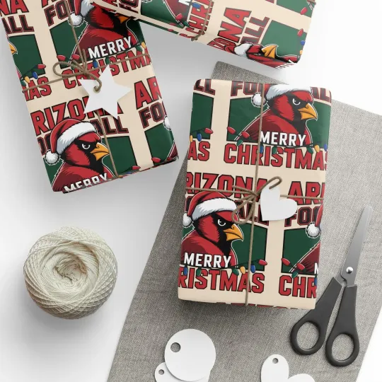 Discover Arizonna Football Merry Christmas Sports Gift Wrap, Holiday Present football Cardinals