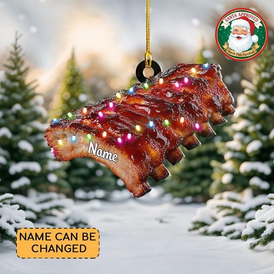 Discover Personalized Pork Ribs Christmas Ornament, Pork Ribs Ornament, Pork Ribs Cooking Ornament Decor, Food Xmas Ornament Gift NN1-596