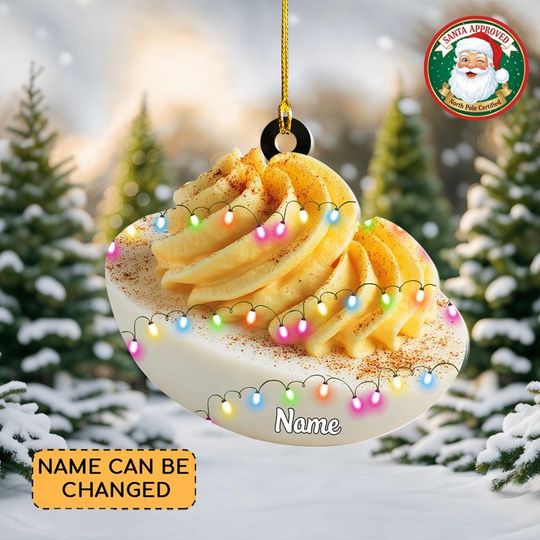 Discover Personalized Deviled Egg Christmas Ornament, Deviled Egg Ornament, Deviled Egg Cooking Ornament Decor, Food Xmas Ornament Gift NN1-665