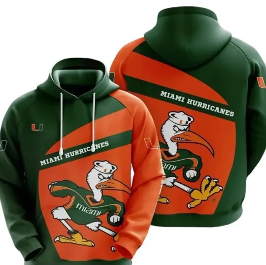 Discover NCAA Miami Hurricanes 3D Hoodie for Men Women/Zipper Hoodie All Over Print
