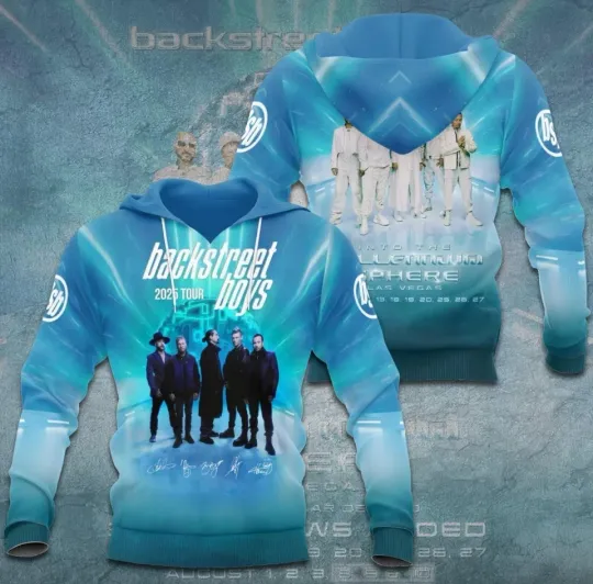 Discover Backstreet Boys 2025 Tour 3D Printed Hoodie All Size S-5XL