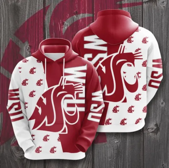 Washington State Cougars Custom Hoodie 3D