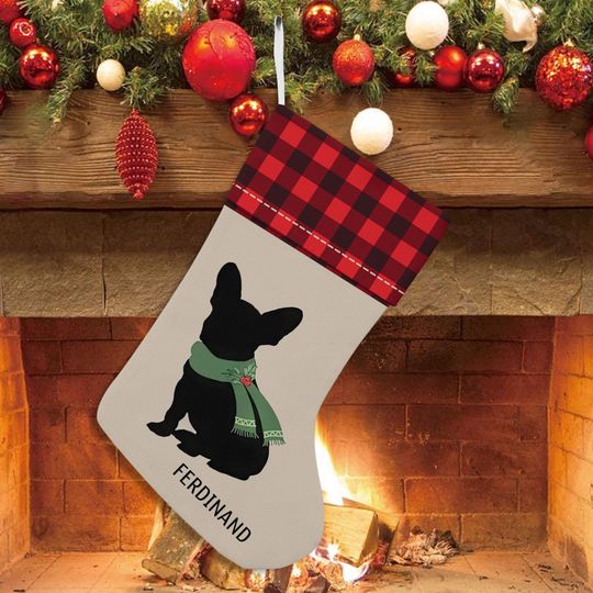 French Bulldog Christmas Stocking, Cute Dog Xmas Stocking Gift for Dog Lovers