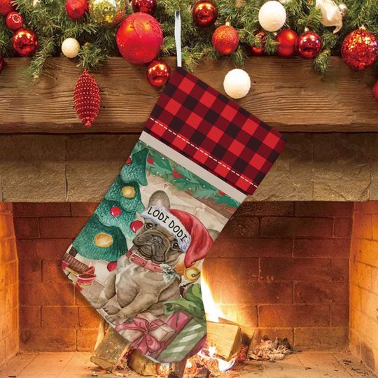 Lodi Dodi French Bulldog Christmas Stocking, Cute Dog Christmas Stocking Gift for Dog Lovers