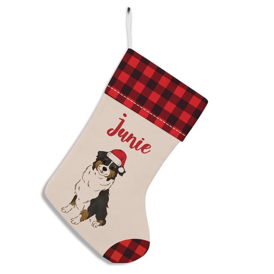 Discover Australian Shepherd Christmas Stocking, Dog Lover Holiday Decoration, Cute Puppy Xmas Stocking Gift