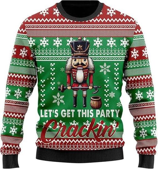 You Crack Me Up Nutcracker Christmas Ugly Sweater, Funny Holiday Jumper, Cozy Winter Sweatshirt